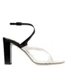 Jimmy Choo Logo Logo Thick Heeled High Heeled Sandals