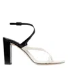 Jimmy Choo Logo Logo Thick Heeled High Heeled Sandals