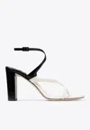 JIMMY CHOO AZIE 85 SANDALS IN PATCHWORK NAPPA LEATHER