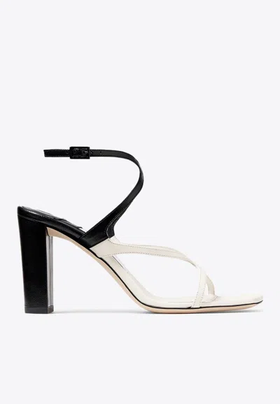 Jimmy Choo Women's Azie 85mm Colorblocked Leather Sandals In Monochrome