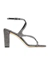 Jimmy Choo Azie 85mm Crystal Sandals In Black/smoky