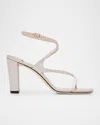 Jimmy Choo Azie Glitter Ankle-strap Sandals In Macaron