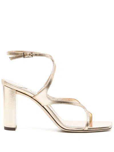 JIMMY CHOO JIMMY CHOO AZIE GOLD SANDAL WITH 85MM HEEL