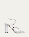 Jimmy Choo Azie Metallic Ankle-strap Sandals In Silver