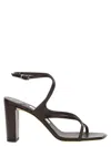 Jimmy Choo Azie 85 Leather Sandals In Coffee In Brown