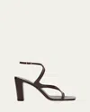 Jimmy Choo Azie Snake-embossed Ankle-strap Sandals In Coffee
