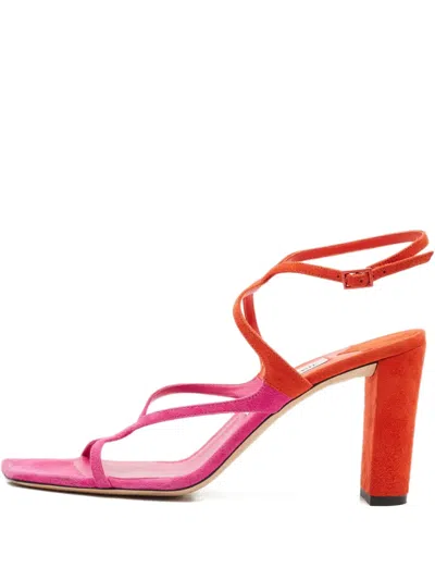 Pre-owned Jimmy Choo Azie Strappy Sandals 9.5 Cm In Pink