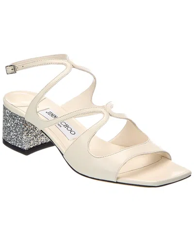 Jimmy Choo Azilia 45 Leather Sandal In Neutral