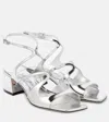 Jimmy Choo Sandali Azilia 45 In Pelle Metallizzata In Silber