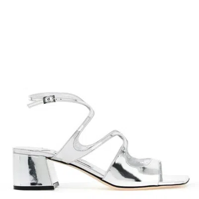 Jimmy Choo Azilia 45 Silver Metallic Sandals
