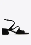 JIMMY CHOO AZILIA 45 SUEDE LEATHER SANDALS