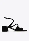Jimmy Choo Azilia 45 Suede Leather Sandals In Black