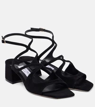 JIMMY CHOO AZILIA 45 SUEDE SANDALS