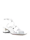 Jimmy Choo Sandali Azilia 45 In Pelle Metallizzata In Silver