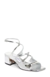 Jimmy Choo Sandali Azilia 45 In Pelle Metallizzata In Silver