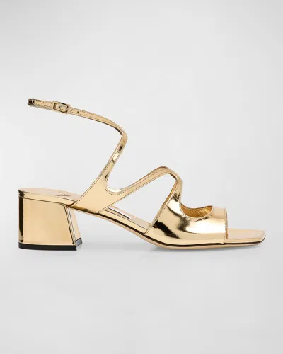 Jimmy Choo Azilia Strappy Metallic Sandals In Gold