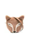 Jimmy Choo Fox Leather-trimmed Shearling Shoulder Bag In Brown