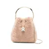 Jimmy Choo Bon Bon Pearl-embellished Ring-handle Bag In Neutral