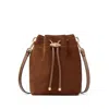 Jimmy Choo Womens Tan/gold Cinch Mini Suede Top-handle Bucket Bag