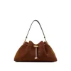 Jimmy Choo Womens Tan/gold Cinch Suede Shoulder Bag In Brown