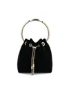 Jimmy Choo Bonbon Handbag With Drawstring Closure And Circular Metal Handle