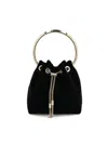 Jimmy Choo Bonbon Handbag With Drawstring Closure And Circular Metal Handle