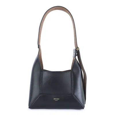 Jimmy Choo Womens  Diamond Hobo Small Leather Shoulder Bag In Black