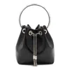 Jimmy Choo Eyelet Chain Bucket Bag With Metallic Handle