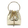 Jimmy Choo Gold Leather Top Handle Bag