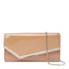 Jimmy Choo Emmie Leather Clutch Bag In Brown