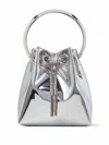 Jimmy Choo Bon Bon Mini Silver-tone Handbag With Metal Bracelet Handle In Mirror Fabbric Woman In Multicolor