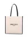 Jimmy Choo Medium Logo Tote Bag In White