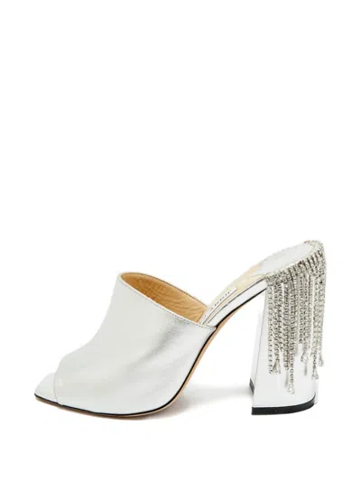 Pre-owned Jimmy Choo Baia Crystal-embellishment Sandals In Silver