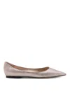Jimmy Choo Laminated Leather Ballerinas With Rhinestones