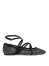 Jimmy Choo Pointed Toe Studded Leather Ballerinas In Black