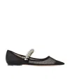 Jimmy Choo Baily Pointed-toe Ballerina Flats In Black