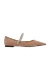Jimmy Choo Baily Pointed-toe Flat Pumps In Nude