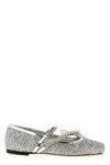 Jimmy Choo Silver Slip On Ballet Flats In Silver