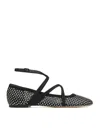 Jimmy Choo Astoria Crystal Mesh Caged Ballerina Flats