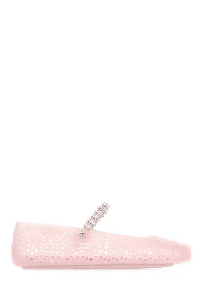 JIMMY CHOO PINK RUBBER JELLY BALLERINAS