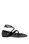 Jimmy Choo Astoria Crystal Mesh Caged Ballerina Flats