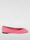 Jimmy Choo Elme Leather Bow Ballerina Flats In 婴儿粉