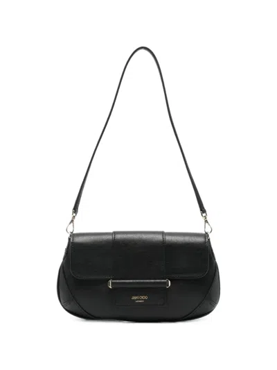 Jimmy Choo Bar Buckle-detail Leather Clutch Bag In Black