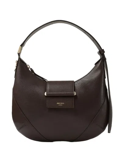 Jimmy Choo Bar Hobo Leather Shoulder Bag In Black