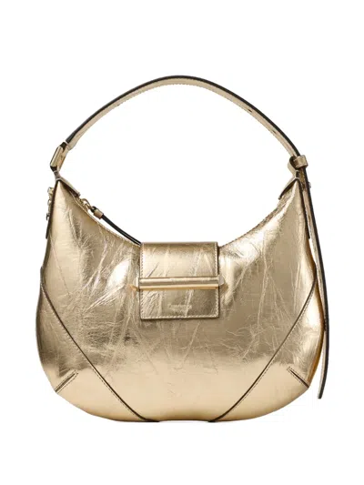 Jimmy Choo Bar Hobo Leather Shoulder Bag In Gold