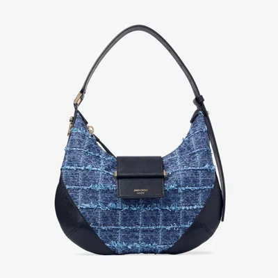 Jimmy Choo Leather-denim Bar Shoulder Bag In White