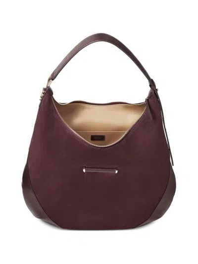Jimmy Choo Bar Hobo Suede Shoulder Bag In Purple