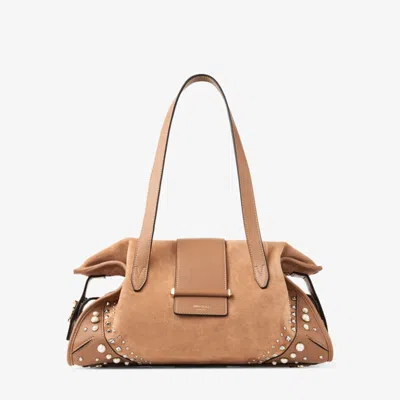 Jimmy Choo Bar Filo Studded Top-handle Tote Bag In Brown