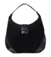 Jimmy Choo Bar Large Suede Shoulder Bag In Black