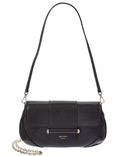 Jimmy Choo Bar Leather Wallet On Chain In Black